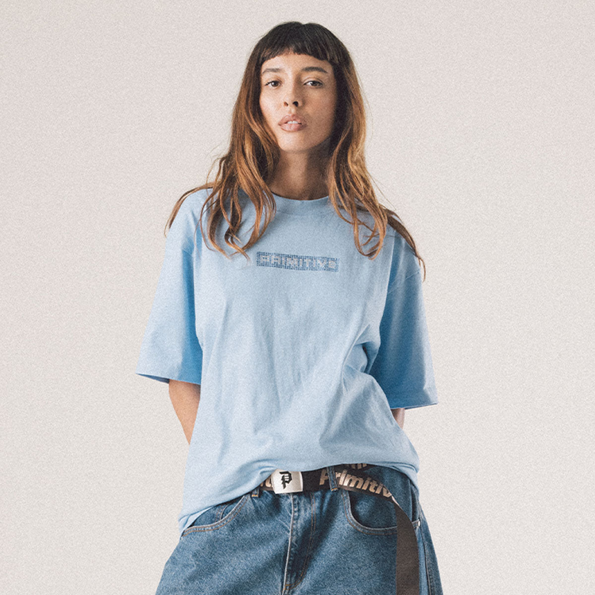 BOXED RHINESTONE OVERSIZED TEE