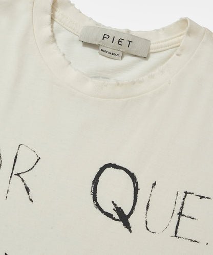 Por que sempre eu? Raw Edge T-shirt Bone White