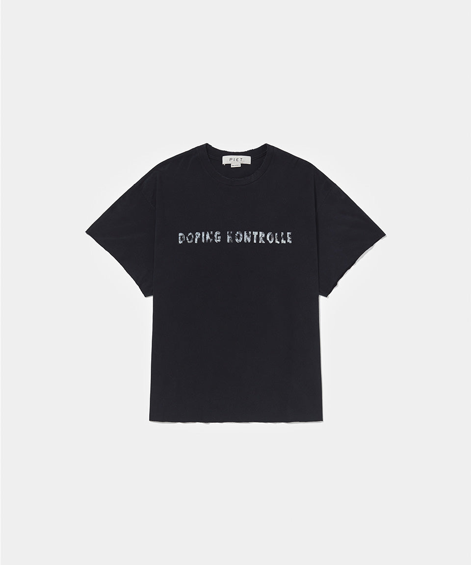 Dopping Kontrolle Raw Edge T-shirt Vintage Black