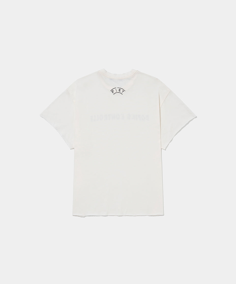 Dopping Kontrolle Raw Edge T-shirt Bone White