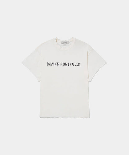 Dopping Kontrolle Raw Edge T-shirt Bone White