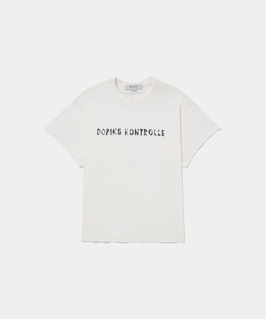 Dopping Kontrolle Raw Edge T-shirt Bone White
