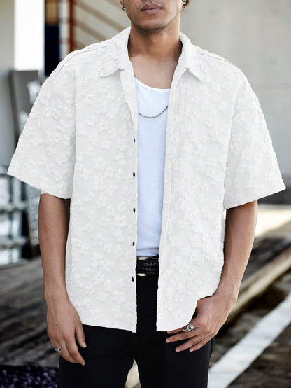 Camisa Floeyr de Manga Curta Jacquard