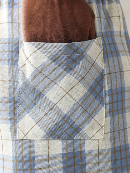 Calça Solta Xadrez com Cordões