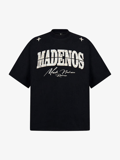 Vintage Patchwork Embroidered Letter T-shirt