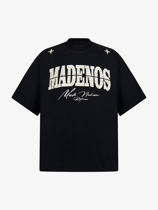 Vintage Patchwork Embroidered Letter T-shirt