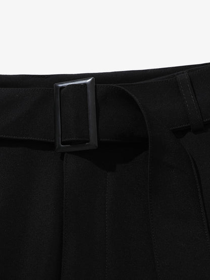 High Street Belt Pleated Flared Scimitar Pants