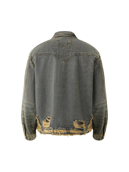 Jaqueta Raw Edge Distressed