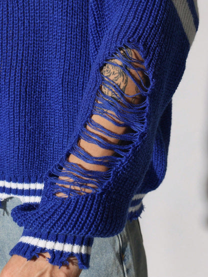 Suéter SMWN folgado com ombros caídos decote em V