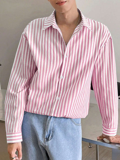 Camisa Joysei Social de Manga Longa Listrada