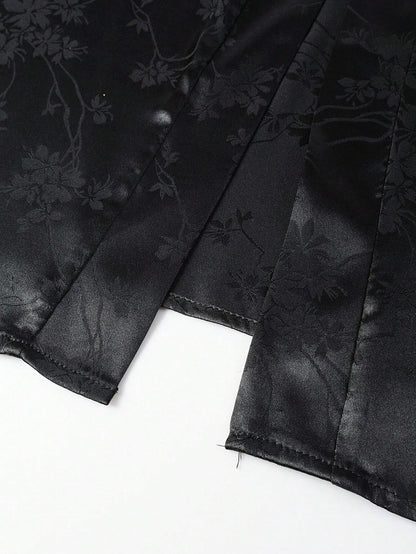 Conjunto Hypemode Camisa e Shorts Estampa Floral Jacquard