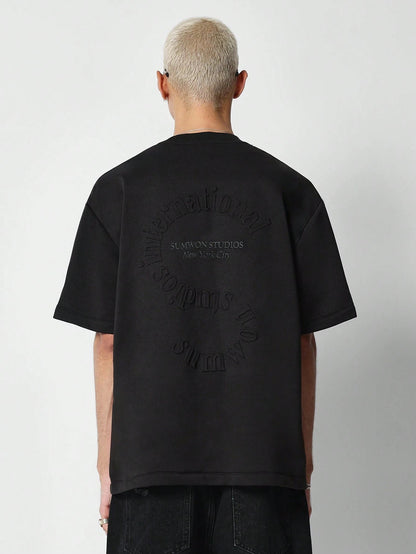 Camiseta de Manga Curta Textura Gravada