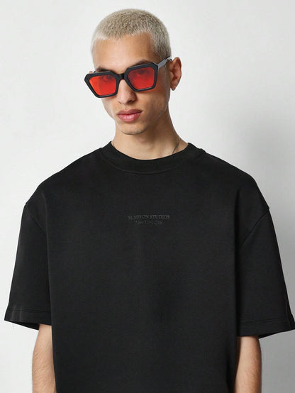 Camiseta de Manga Curta Textura Gravada