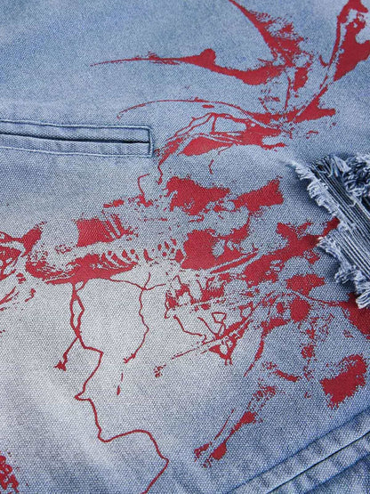 Jaqueta Ripped Graffiti Washed