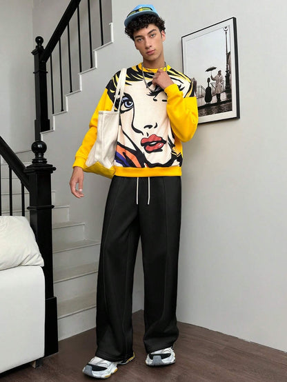 Calça Vintage Oversized Malha Estilo Y2K