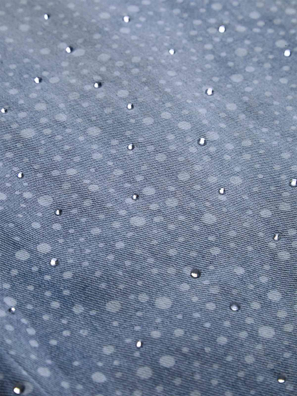 Calça Ink Splashed Hotfix Rhinestone Baggy Jeans