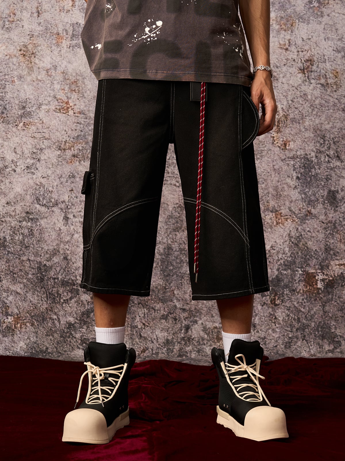 Welt-Embellished Cargo Jorts - 2408