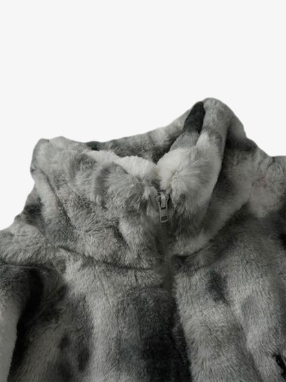 Jaqueta Heavy-Duty Faux Lambswool Tie-Dye Urban