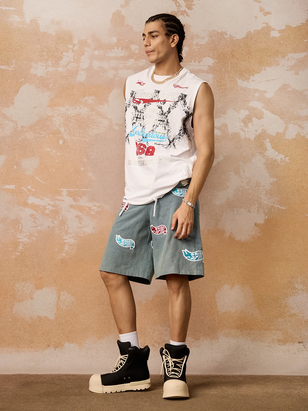 Regata Retro Tattered Print Vest