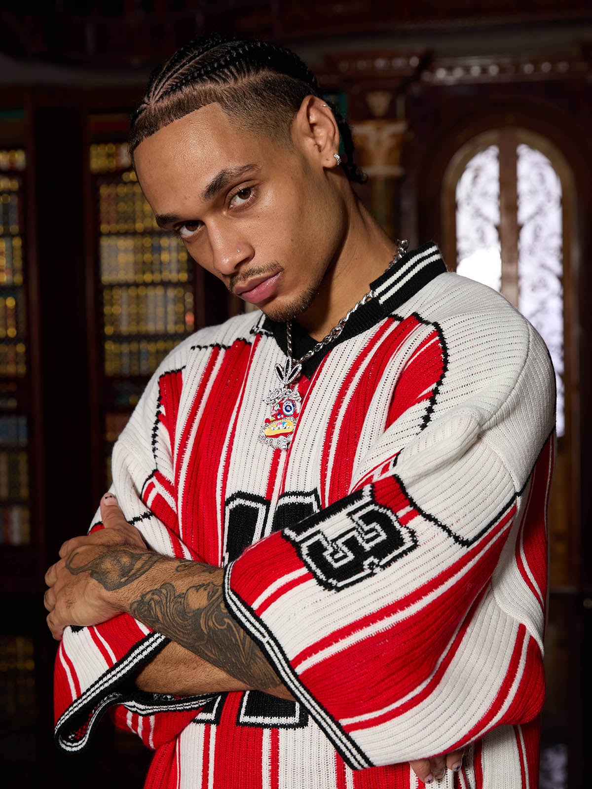 Camiseta Oversized Vintage Striped Baseball sleeved