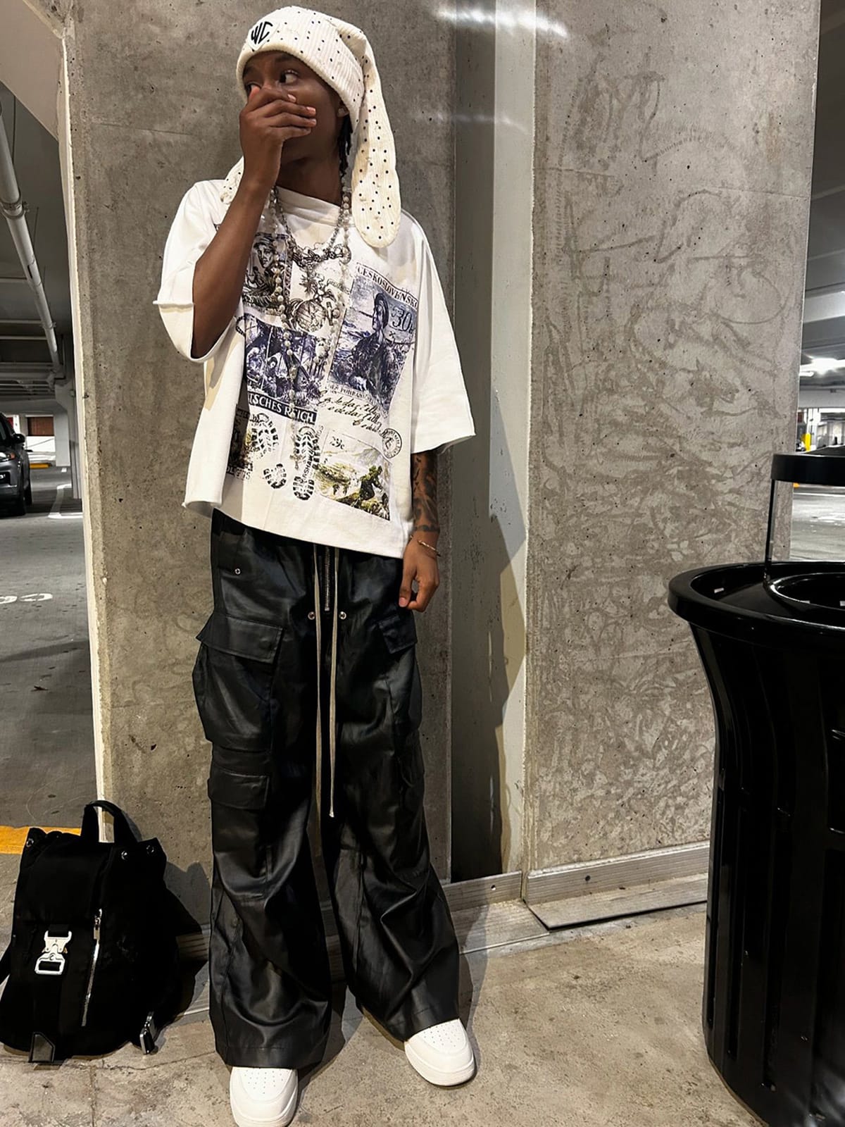 RO-style multi-pocket matte coated overalls - 2094