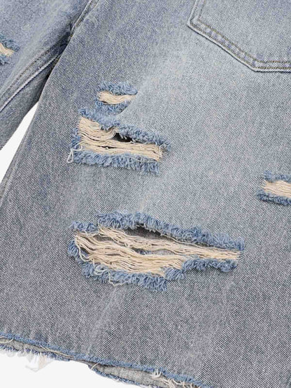 Distressed Ripped Denim Suit - 2460