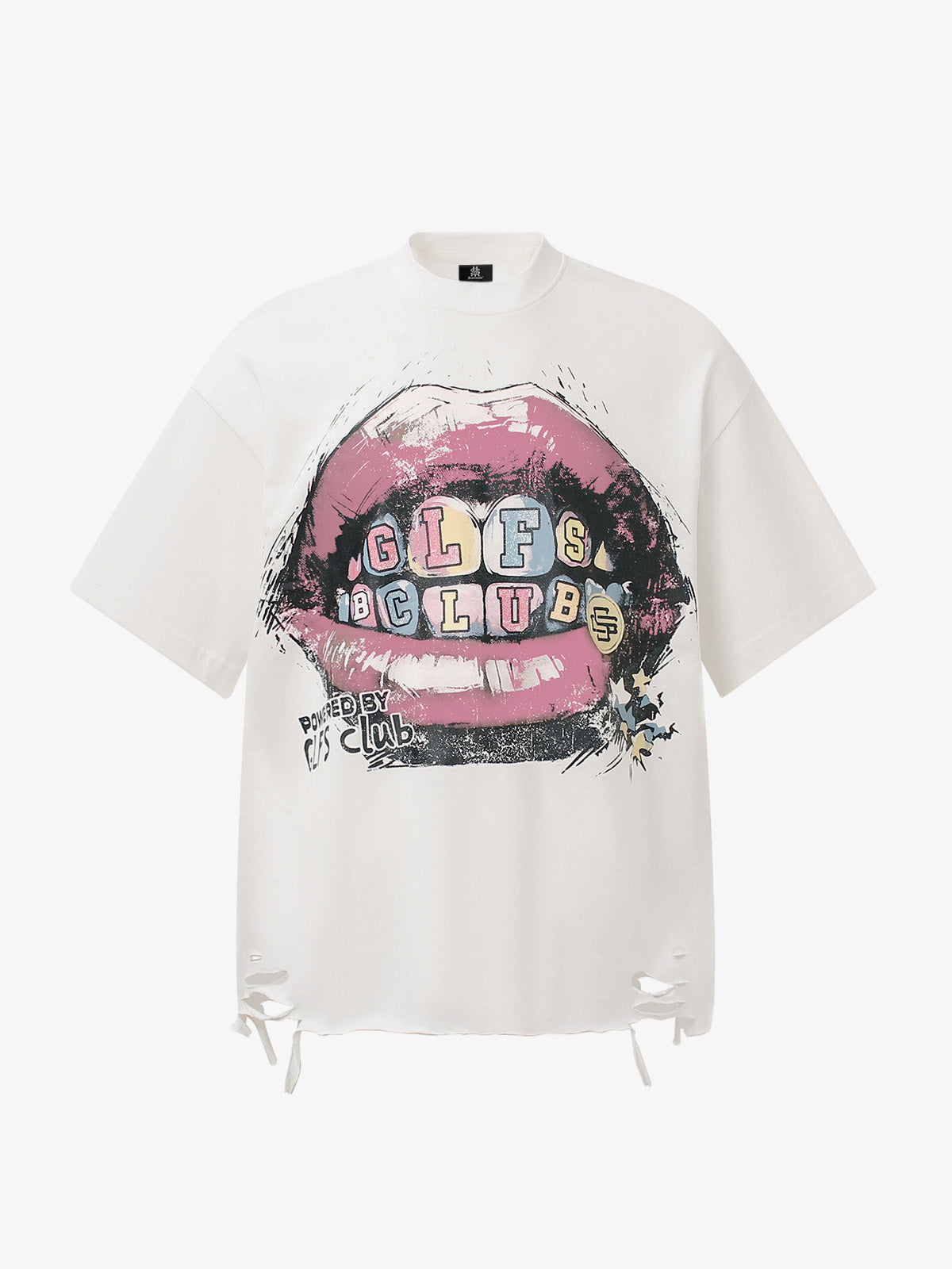 Retro Letter Lip Graphic T-Shirt