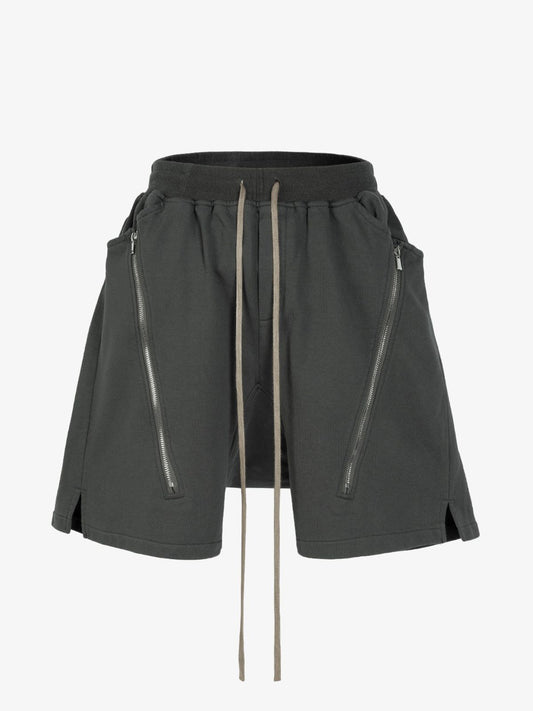 Retro Functional Zipper Slit Jort