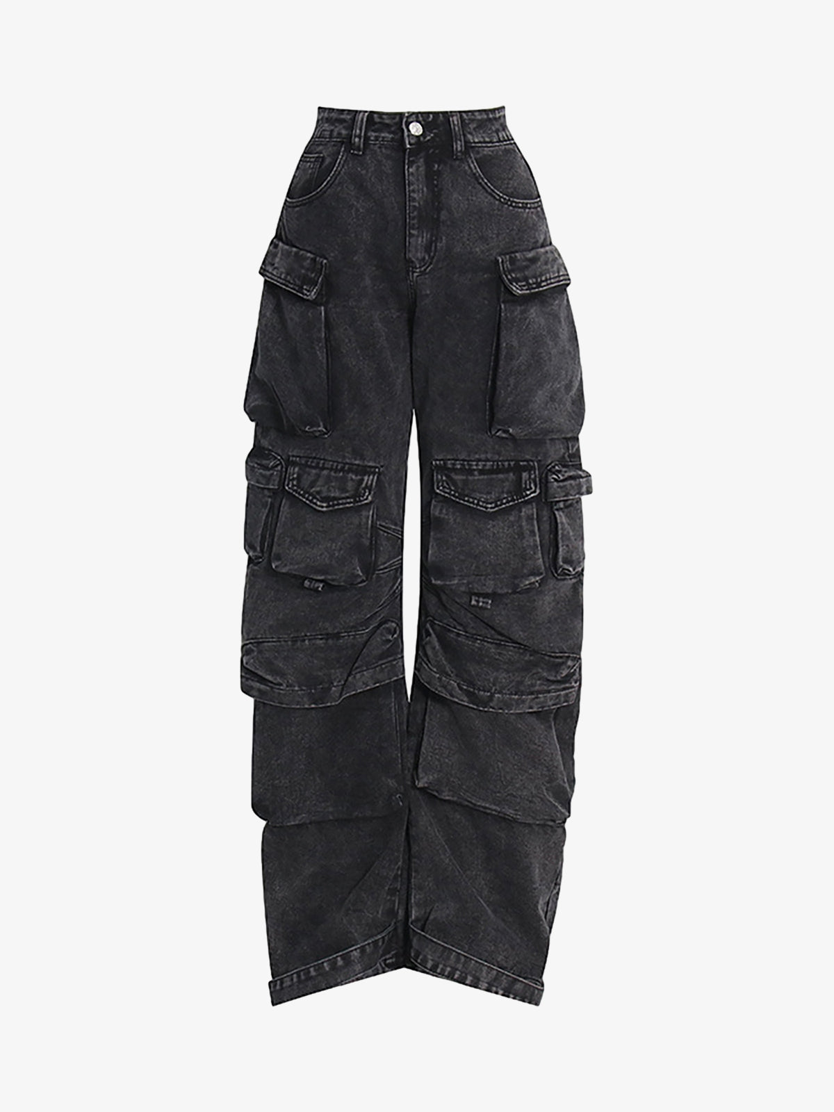 Calça Street Stitching Cargo Washed Jeans