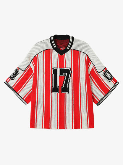 Camiseta Oversized Vintage Striped Baseball sleeved