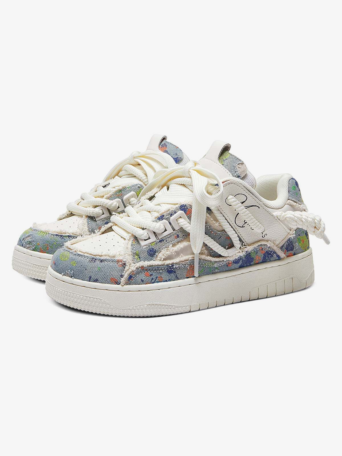 Destruction Series Tassel Contrast Color Sneakers - 2356