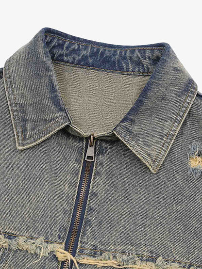 Distressed Ripped Denim Suit - 2460