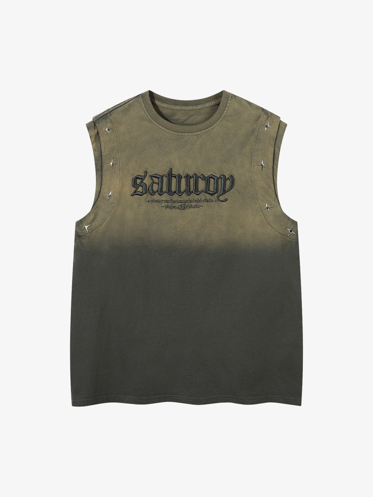 Gradient Embroidered Stars Tank Top - 2461