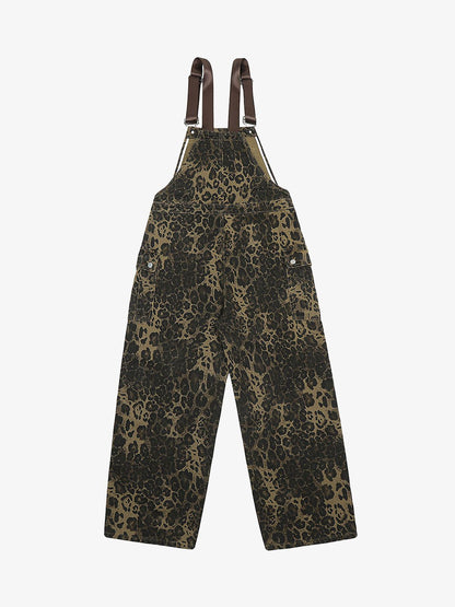 Macacão Leopard Print Street Style Workwear