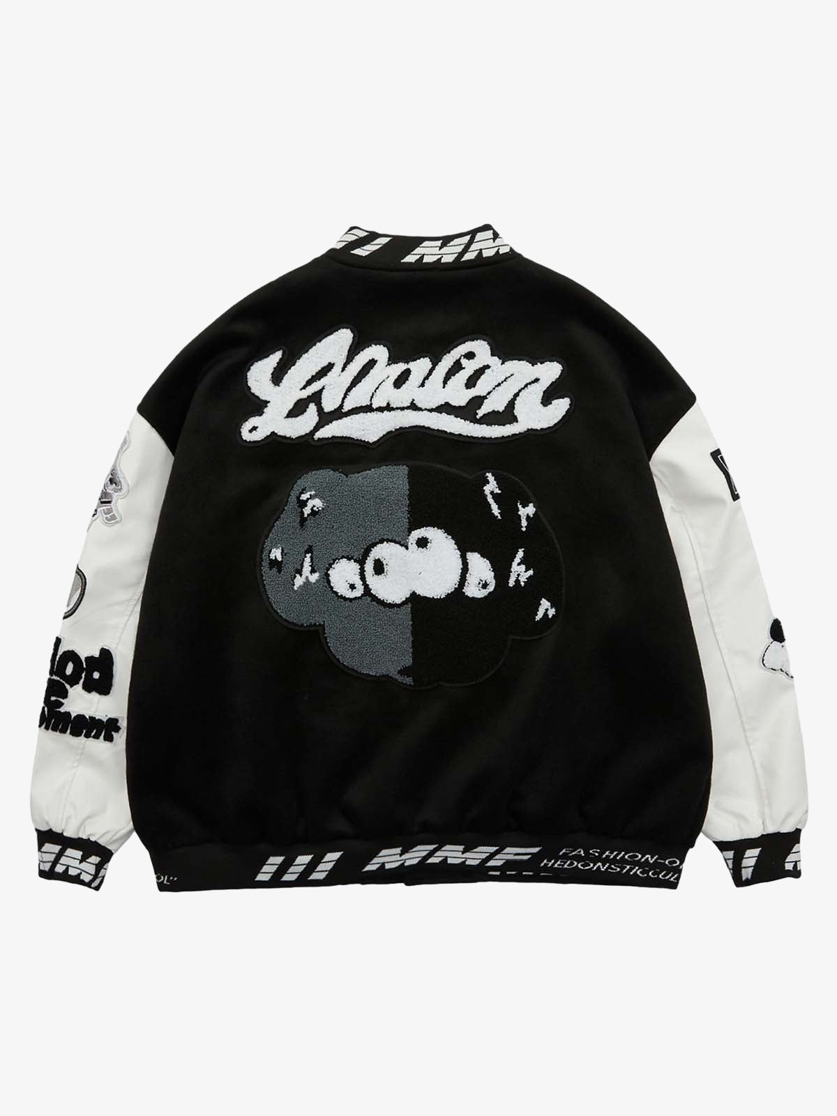 Jaqueta College Pink Terry Patch Baseball Jersey