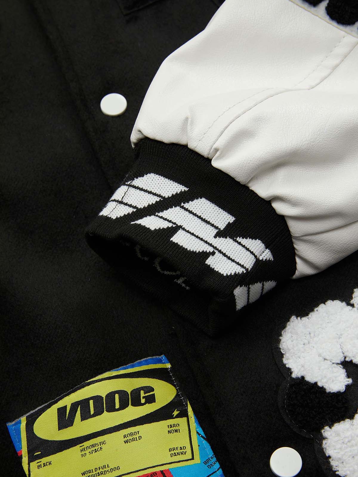 Jaqueta College Pink Terry Patch Baseball Jersey