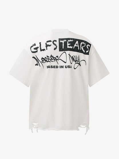 Retro Letter Lip Graphic T-Shirt