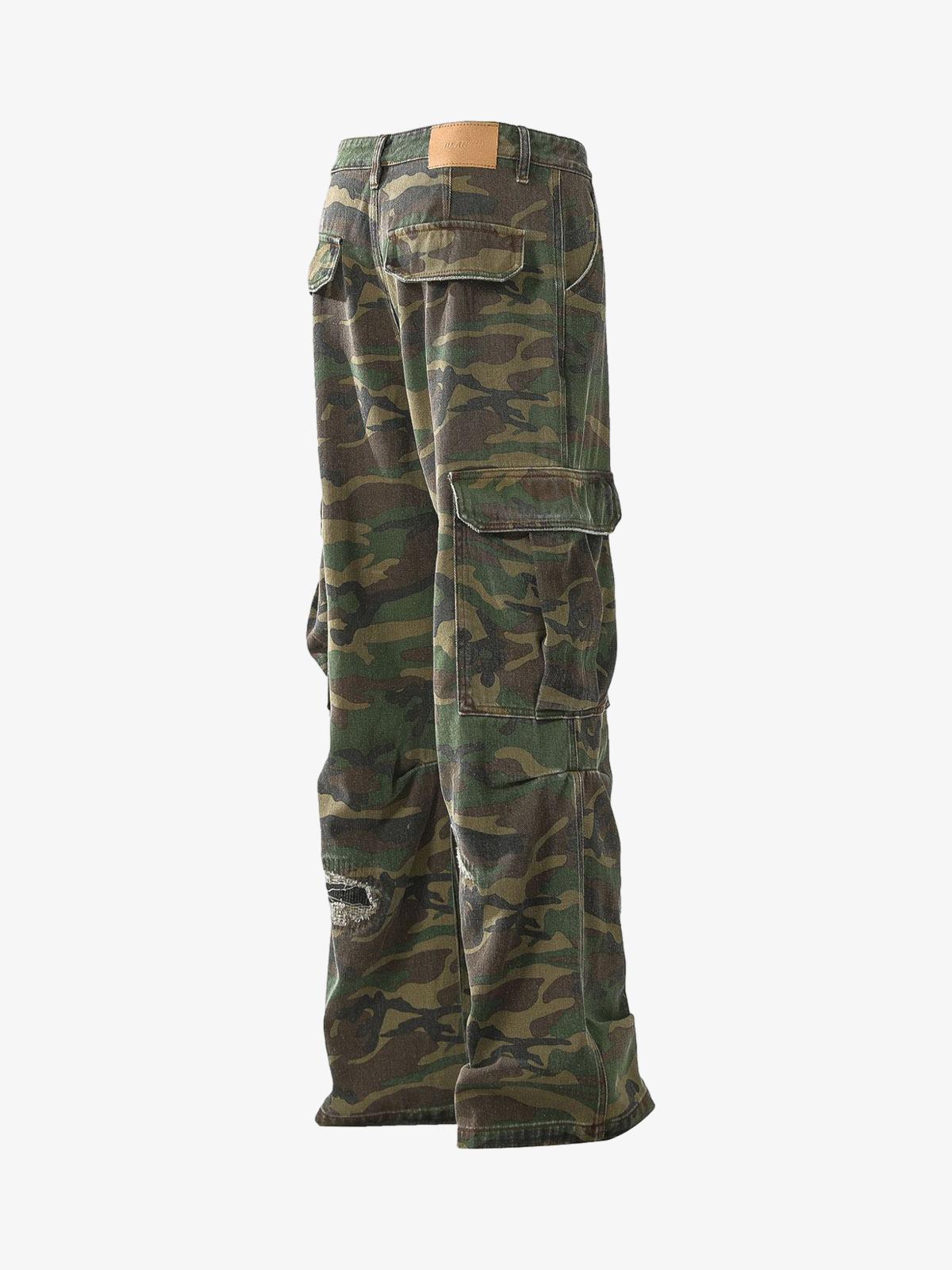 Calça Cargo Camouflage Flared