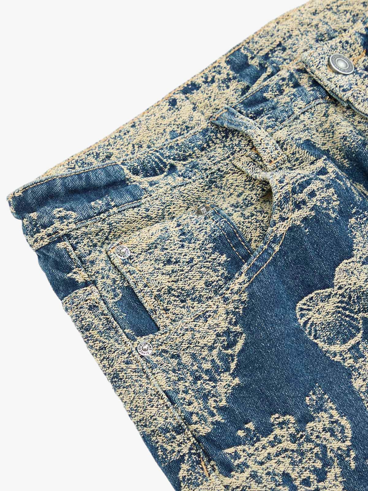 Landscape Jacquard Straight Jeans