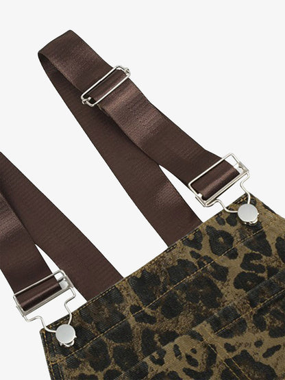 Macacão Leopard Print Street Style Workwear