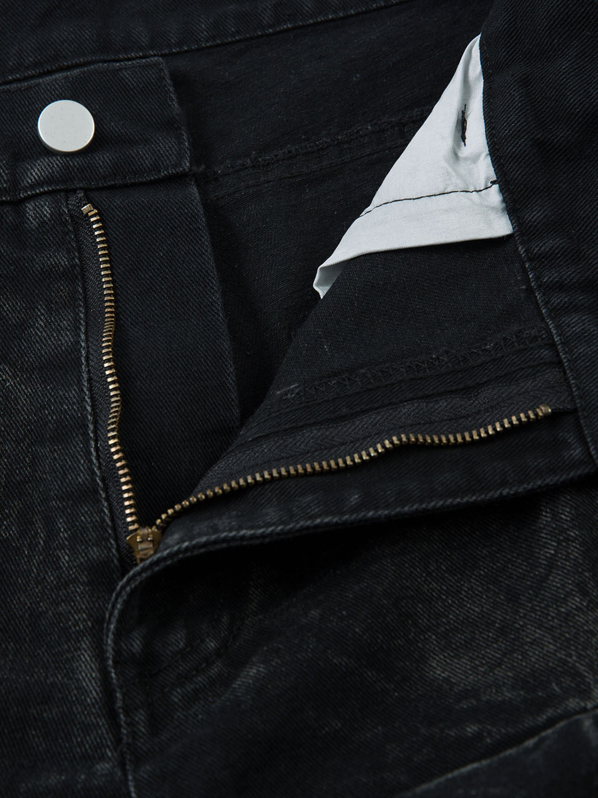 Calça Heavy Washed Distressed Pleated Baggy Jeans