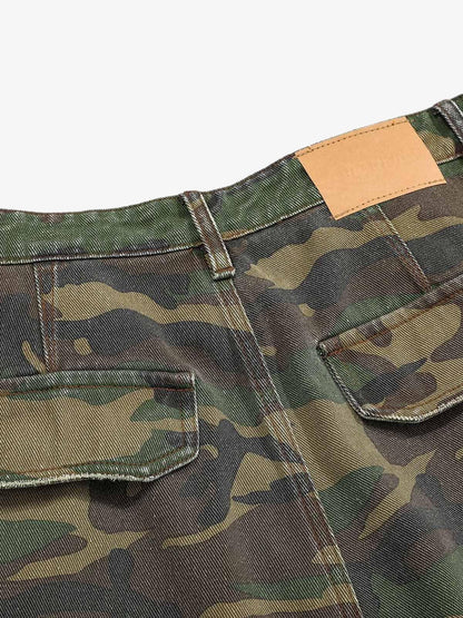 Calça Cargo Camouflage Flared