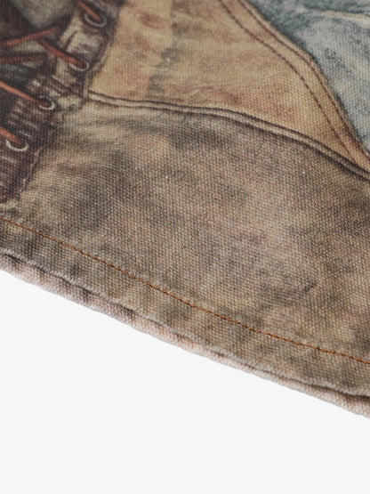 Thesupermade High Street Distressed Washed Printed Jeans - 2246