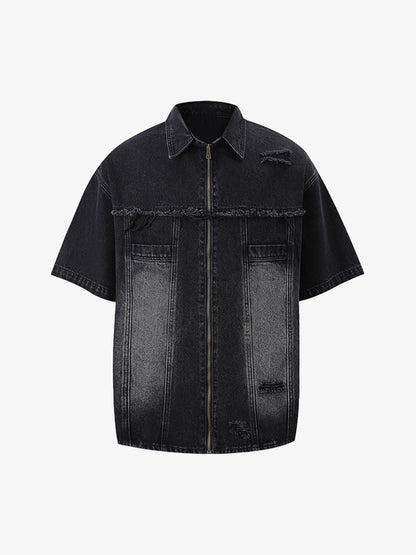 Distressed Ripped Denim Suit - 2460