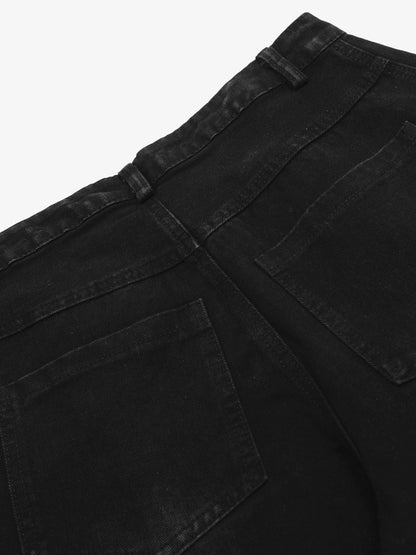 Striped Stitching Barrel Jeans - 2423