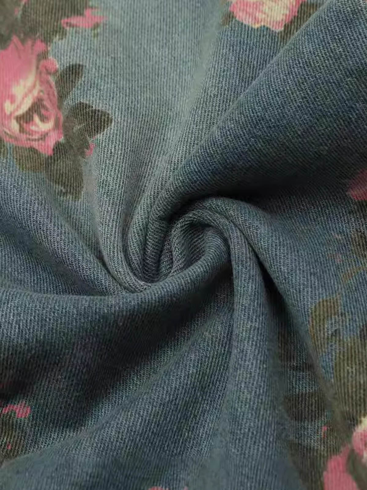 Calça Floral Rose Straight