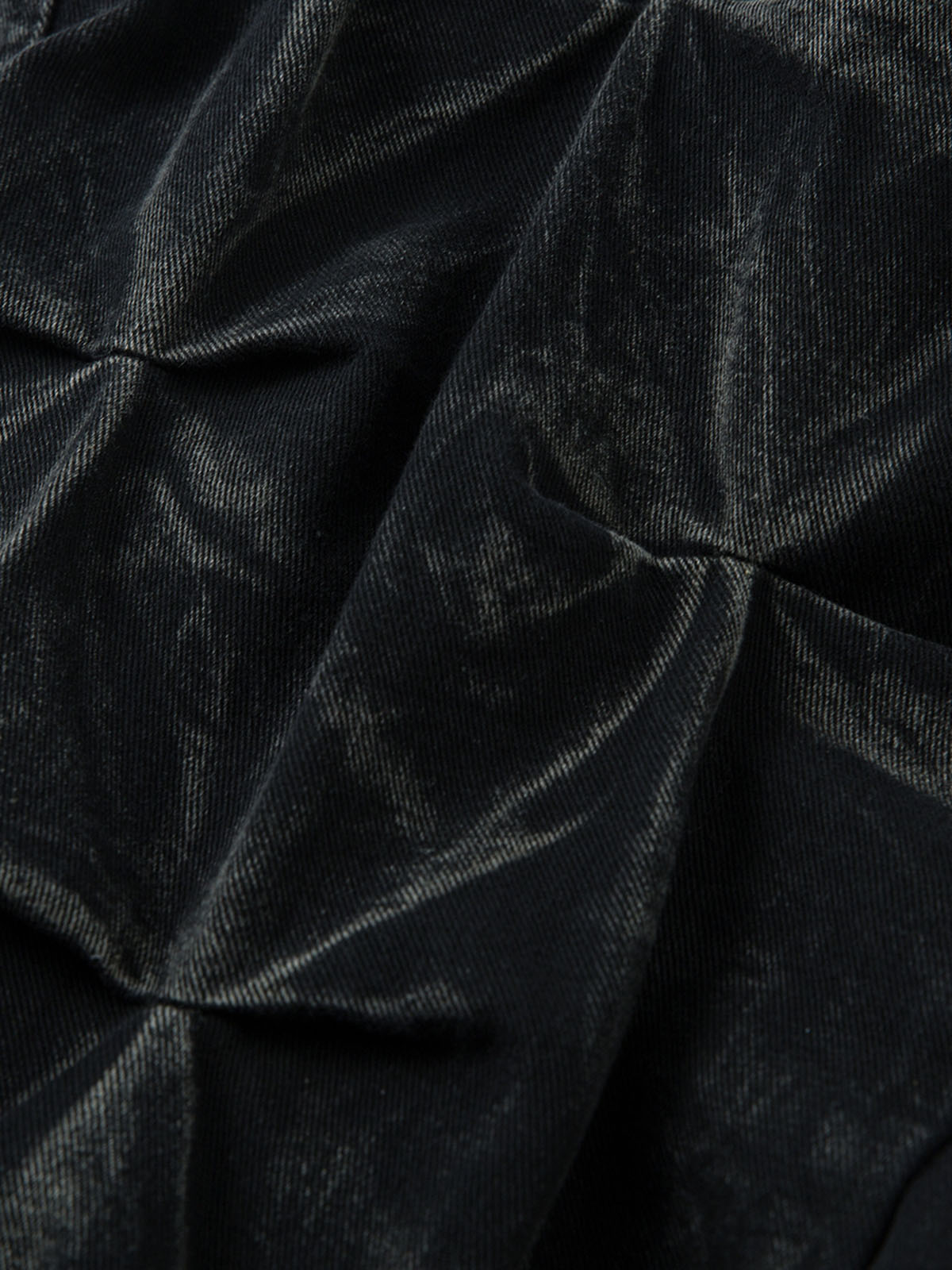 Calça Heavy Washed Distressed Pleated Baggy Jeans