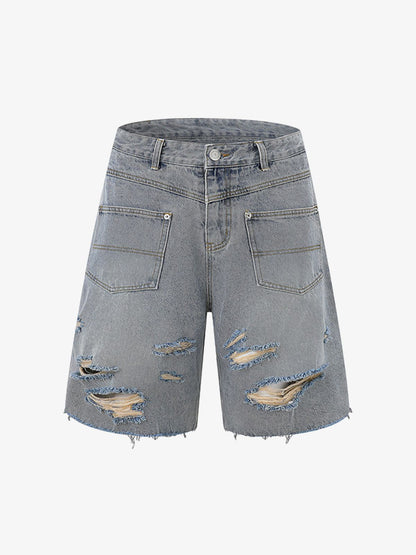 Distressed Ripped Denim Suit - 2460