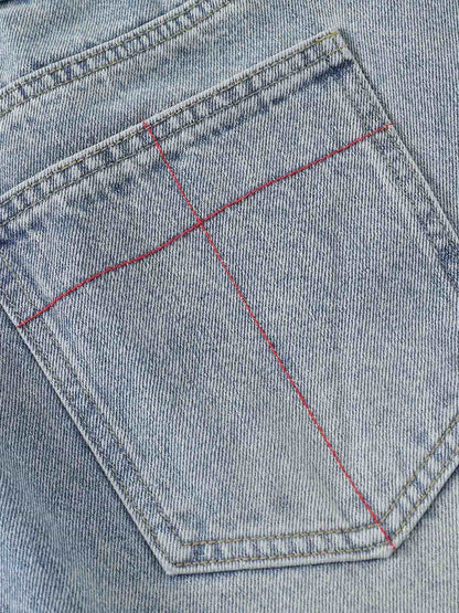 Shorts Distressed Tie-Dye Denim