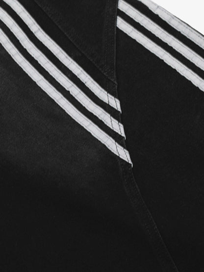 Striped Stitching Barrel Jeans - 2423